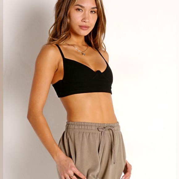 Joah Brown Structured Ribbed Bralette in Smoke - S/M in excellent condition - Picture 5 of 10